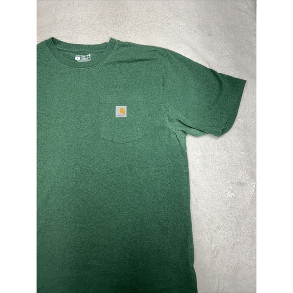 Carhartt T-Shirt Loose Fit Green Pocket Tee Short Sleeve K87 G55 Mens Size Large - Picture 3 of 8